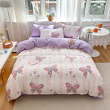 elvesmall Four-Season Universal Flower Style Cotton Bedding Set: 1 Duvet Cover 2 Pillowcases (No Sheets), Suitable for Singles or Couples