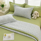 elvesmall Quilt Pillow Cover Set Quilt and Pillowcase Home Bedding Seersucker Summer Thin Quilt Air Condition Blanket Comforter Bed Cover