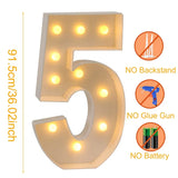 elvesmall 91.5cm LED Marquee Light Up Number Lights White Marquee Number Lights Sign for Wedding Decor Birthday Anniversary Party Supplies