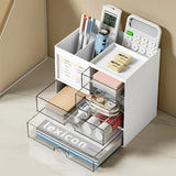 elvesmall Multifunctional Stackable Storage Drawer Plastic Office Desktop Stationery Organizer Multi Compartments Cosmetics Storage Box