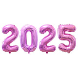 elvesmall 2025 Happy New Year Balloons Banner Rose Gold Number Letter Aluminum Foil Balloon Christmas New Year Eve Party Decor Balls Suppl