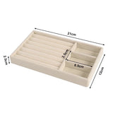 elvesmall Jewelry Storage Box Earring Ring Necklace Brooch Holder Velvet Jewelry Display Box Necklace Classification Organizer Drawer Tray