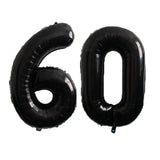 elvesmall 2pcs 40inch Huge Black Number Foil Balloons Birthday Party Decorations Adult Kids 10 11 12 15 20 25 30 45 50 60 Year Old Supplie