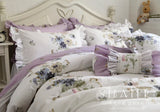 elvesmall Egyptian Cotton Bedding Set Luxury Flowers Printing Quilted Princess Duvet Cover Bedspread Bed Skirt Pillowcases Home Textile