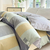 elvesmall Black Buffalo Plaid Cotton Duvet Cover Love Printed Reversible Comforter Covers Only, White Checkered Geometric Nordic Bedding