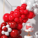 elvesmall Double Red Balloons Garland Red White Latex Balloon Arch Kit Valentine's Day Decor Wedding Anniversary Bride Shower Decoration