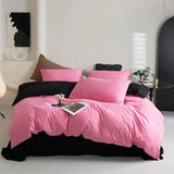 elvesmall Reversible 1Duvet Cover+Bed Sheet+2Pcs Pillowcase Twin Full Queen 4Pcs Comfortable Soft Comforter cover