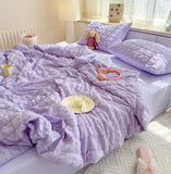 elvesmall  Summer Quilt Cool Comforter Quilt Seersucker  Soft Household Machine Washable Suitable Cool and Refreshing이불  Blanket