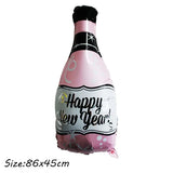elvesmall 2025 Happy New Year Balloons Banner Rose Gold Number Letter Aluminum Foil Balloon Christmas New Year Eve Party Decor Balls Suppl