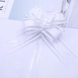 elvesmall 10/20Pcs White Wedding Car Ribbon Pull Bows Knot Gift Wrap Wedding Car Decor Birthday Party Supplies Chairs DIY Home Decoration