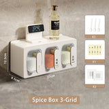 elvesmall  Kitchen Spice Rack Organizer Sugar Salt Shaker Seasoning Container Jar Kitchen Storage Spice Box 3-Grid Household Condiment Case