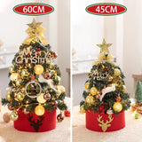 elvesmall New 45/60cm Merry Christmas Tree For Home Desktop Decoration Cristmas Ornament Xmas Navidad Gifts Led New Year Tree