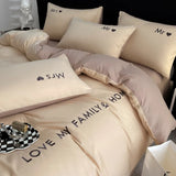 elvesmall Nordic Luxury Egyptian Cotton Bedding Set King Queen Double Twin Size with Sheet Duvet Cover Pillowcases 1/2 People Bed Linens