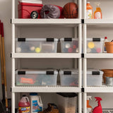 elvesmall Plastic Storage Box with Durable Lid and Seal and Secure Latching Buckles - 4 Pack