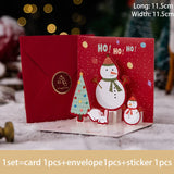 elvesmall 3D Pop UP Santa Cards Folding Merry Christmas Greeting Cards Xmas Gift for New Year Blessing Postcard Thank You Cards Decoration
