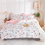 elvesmall 100% Cotton Bedding Set Duvet Cover Pillowcases Breathable Skin-friendly Freshing Floral Style 16 Sizes