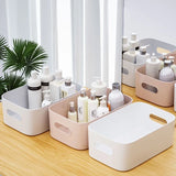 elvesmall Desktop Storage Box Sundry Storage Student Snack Plastic Cosmetic Storage Box Household Kitchen Sorting Box Makeup Box