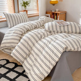 elvesmall Fashion Bedding Duvet Cover Set Bed Sheet Pillowcase 100% Cotton Bedspread Bed Linen Nordic Classic Home Textile Soft Breathable
