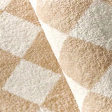 elvesmall  American Vintage Bedroom Bedside Thickened Carpet Fashion Checkerboard Living Room Decoration Carpets Simple Study Cloakroom Rug