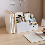 elvesmall ABS Desk Office Organizer Storage Holder Desktop Pencil Pen Sundries Badge Box Stationery Office School Supplies