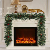 elvesmall Christmas Red Berry Decoration Rattan 1.8m Fireplace Cabinet Dining Room Decoration Strip Berry Vine For Christmas Thanksgiving