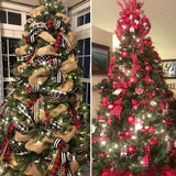 elvesmall 6m Christmas Plaid Ribbon Snowflake Buffalo Plaid Linen Ribbons Xmas Tree DIY Bows Christmas Wreath Gift Wrapping Ribbon Decor