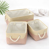 elvesmall Cotton and Linen Foldable Storage Basket for Sorting and Organizing Miscellaneous Items Storage Baskets Woven Basket