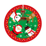 elvesmall 90cm Christmas Tree Skirt Red Rustic Snowflake Santa Claus Printed Xmas Tree Carpet Christmas Decor Mat New Year Decor For Home