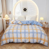 elvesmall Pink Grid Duvet Cover 100% Cotton Plaid Comforter Covers Queen 1pc Luxury Soft Reversible Bedding with Zipper Closure Home Decor