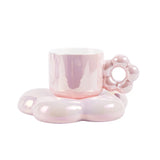 elvesmall  -  Ceramic coffee cups and exquisite mugs and saucers set girls' high-value cherry blossom cups are luxurious and luxurious.