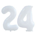 elvesmall 2pcs 30/40inch Giant White Number Balloon 16 18 25 30 40 50 Foil Balloons Birthday Wedding Baby Shower Decoration Figures Globos