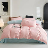elvesmall Reversible 1Duvet Cover+Bed Sheet+2Pcs Pillowcase Twin Full Queen 4Pcs Comfortable Soft Comforter cover