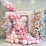 elvesmall Pink Balloons Arch Baby Pink Rose Gold Latex Balloon Garland Kit Baby Shower Girl Birthday Party Wedding Anniversary Decoration