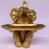 elvesmall New Elephant Statue Decor Feng Shui Statue Resin Elephant Living Room Decoration Figurine Ornament Tray Gift for Interior