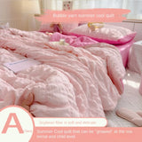 elvesmall  Summer Quilt Comforter Quilt Seersucker  Household Machine Washable Suitable Cool and Refreshing  Blanket