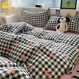 elvesmall Ins Nordic Duvet Cover Set 2024 Summer New Twin Queen Size Kids Adult Flat Sheet Pillowcase No Filler Fashion Bed Linens
