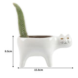 elvesmall  Creative Succulent ceramic Flower Pot Vase Cute cat tail cactus flower pot vase Home Room decoration ins simple decoration