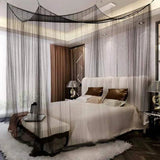 elvesmall  Palace Summer Mosquito Net Four Corner Open Queen Bed Mosquito Net Foldable Anti-mosquito Net Portable Outdoor Camping Tent