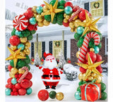 elvesmall Christmas Balloon Arch Set Candy Cane Aluminum Film Red Green White Father Christmas New Year Balloons Party Decoration Gifts