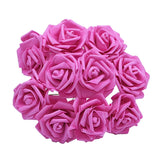 elvesmall 25Pcs 8cm PE Foam Rose Head Artificial Rose Flower Bouquet For Home Wedding Birthday Party Table Decor Valentines Day Gift Craft