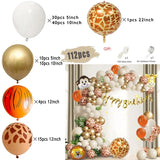 elvesmall Jungle Safari Green Balloon Garland Arch Kit Kids Birthday Party Supplies Deer Pattern Gold Latex Ballons Baby Shower Decoration