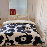 elvesmall Ins Large Flowers Print Pure Cotton Satin Bedding Set Full Size Single Double Comforter Bedding Sets Duvet Cover Set 100% Cotton