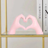 elvesmall 1pc Gesture Decoration, Heart Finger Statue Modern Art Sculpture Personalized Home Decor