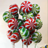 elvesmall 22inch Red Green Christmas Gift Boxes Foil Balloons Lollipop Canes Ball Xmas Decoration Party Favor Christmas Decoration Air Glo