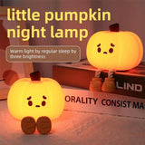 elvesmall Halloween Pumpkin Night Lights Cute Soft Silicone Safe Lamp Decorations Timing Dimmable Bedside Decor Kids Baby Halloween Gifts