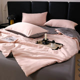 elvesmall Silk Summer Cool Quilt  New Washed Air Conditioning Quilt Ice Silk Summer Quilt Four Piece Bed Sheet and Comforter Blanket
