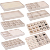 elvesmall Velvet Jewelry Tray Storage Drawer Small Stackable Beige Jewelry Boxes and Packaging Suitable for Ring Earrings Simple Practical