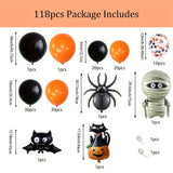 elvesmall 118PCS Halloween Balloon Garland Set with Pumpkin Foil Balloons for Scary Party Decorations, Birthdays, Anniversaries, Etc