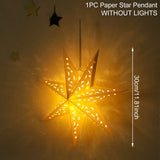 elvesmall 30-75cm Hollow Star Hanging Pendant Eid Mubarak Christmas Ramadan Decoration Islamic Muslim Party Decor Ramadan Kareem Gift