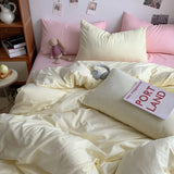 elvesmall 3pcs Duvet Cover Microfiber Solid Color Bedding Set Yellow Comforter Cover with 2 Pillowcase Modern Home Bedroom Quilt Cover